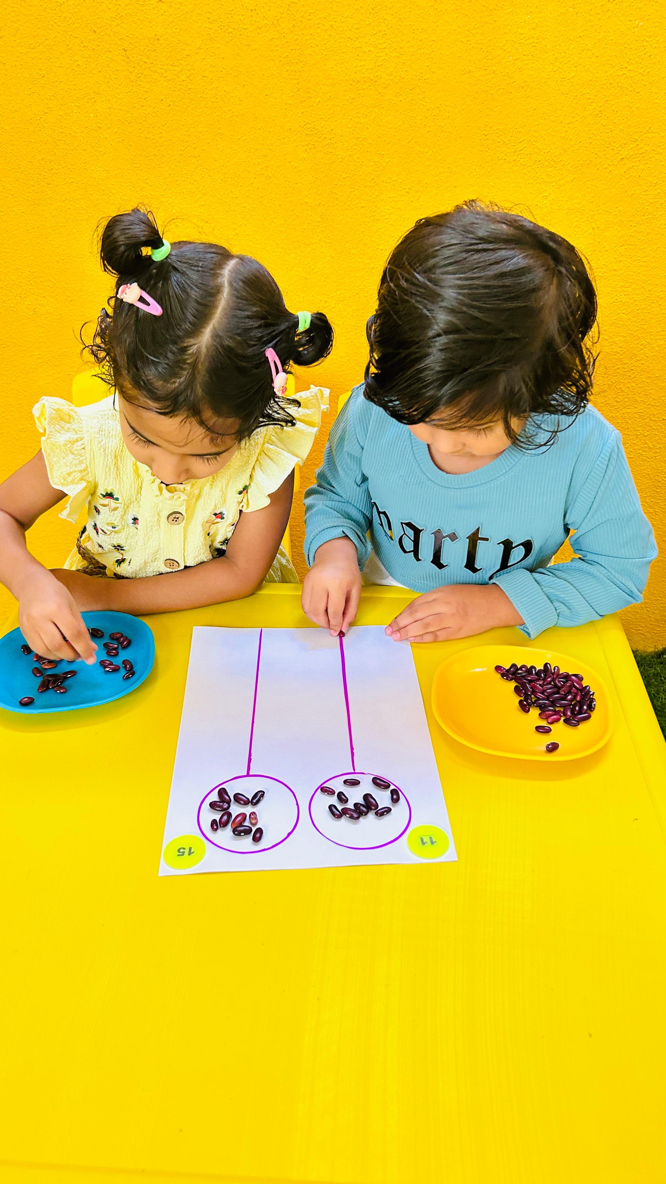 Children learning together in class